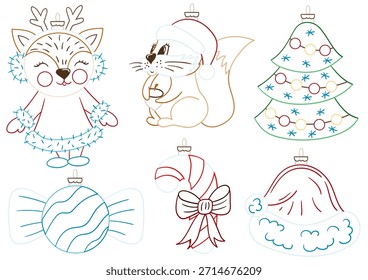 Decoraciones del árbol de Navidad. Plantilla para tu creatividad