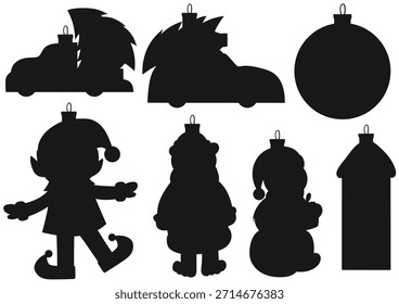 Christmas tree decorations. Template for your creativity
