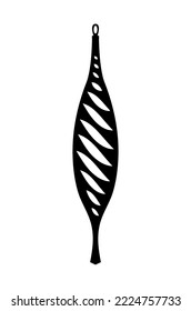Christmas tree decorations. Vector black and white flat illustration. Design of holiday invitations, tags, greeting cards, banners