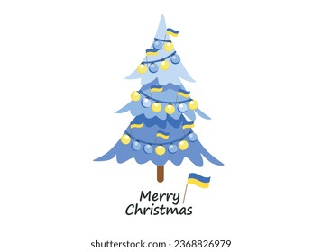 Christmas tree with decorations. Vector illustration.