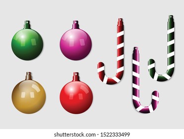 Christmas tree decorations vector for your illustration and background 