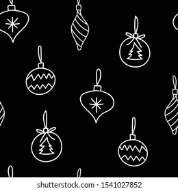 Christmas tree decorations,ornaments,baubles seamless pattern for wrapping paper, wallpaper.