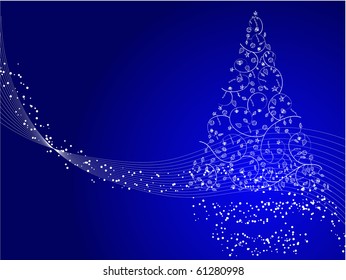 Christmas tree decorative abstraction background