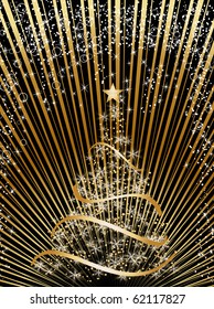 Christmas tree decorative abstraction background