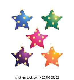 Christmas tree decorative elements objects in premium vector illustration