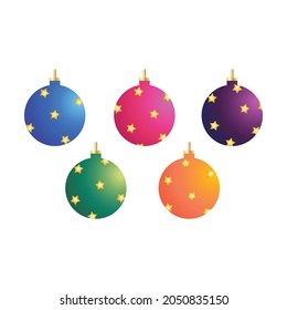 Christmas tree decorative elements objects in premium vector illustration