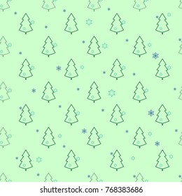 Christmas tree and deer seamless pattern. Fashion graphic background design. Modern stylish abstract texture. Colorful template for prints, textiles, wrapping, wallpaper, etc. Vector illustration