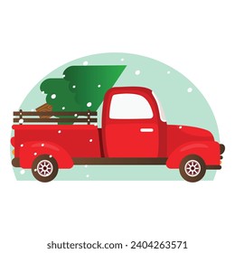 Christmas tree delivery Vector Illustration that can be easily modified or edit


