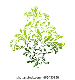 Christmas tree. Design element for holiday card, cover, winter decoration.