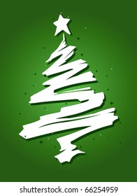 Christmas Tree Design Featuring a Trail of Paint Shaped Like a Christmas Tree