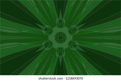 Christmas tree design, green rays
