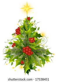 Christmas Tree Design (Holly) - Vector