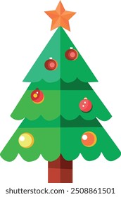 A Christmas tree design often highlights a festive evergreen adorned with ornaments, tinsel, and lights, topped with a star or angel. The design captures the holiday spirit, evoking warmth and joy, 