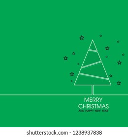 Christmas tree design on green background