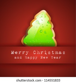 Christmas tree design with origami paper style. Ideal for simple elegant invitation flyers, poster backgrounds or gift books cover.