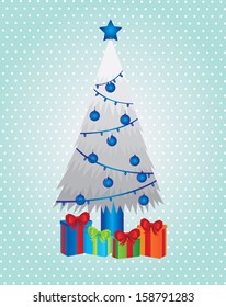 christmas tree design over blue  background vector illustration 