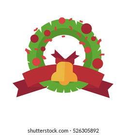 Christmas tree design template card. Flat style. Vector background