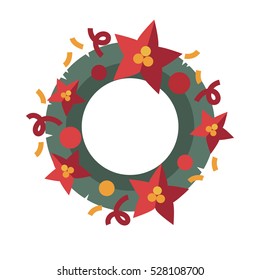 Christmas tree design template card. Flat style. Vector background