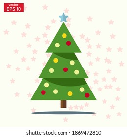 
Diseño de árbol de Navidad, ilustración vectorial con llano de potencia. Se puede usar para tarjetas de felicitación, portadas, volantes, carteles, tarjetas de visita y la web.