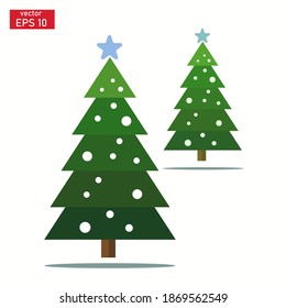 
vector de diseño de árboles de navidad, ilustración de árboles de navidad con potencia plana. Se puede usar para tarjetas de felicitación, portadas, volantes, carteles, tarjetas de visita y la web.