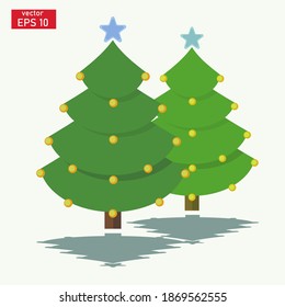 
christmas tree design vector, christmas tree illustration in flat style. Can be used for greeting cards, covers, flyers, posters, business cards and the web.