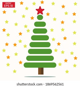 
vector de diseño de árboles de navidad, ilustración de árboles de navidad con potencia plana. Se puede usar para tarjetas de felicitación, portadas, volantes, carteles, tarjetas de visita y la web.