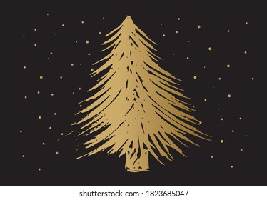 Christmas tree design, vector set.