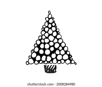 Christmas tree design, vector set.	
