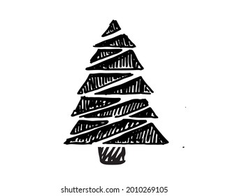 Christmas tree design, vector set.	
