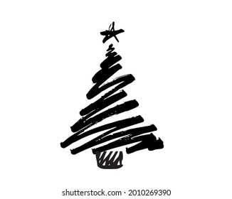 Christmas tree design, vector set.	
