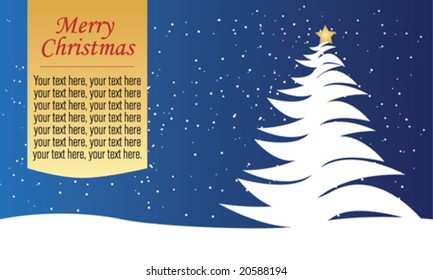 Christmas tree design whit blue background. Vector-Illustration