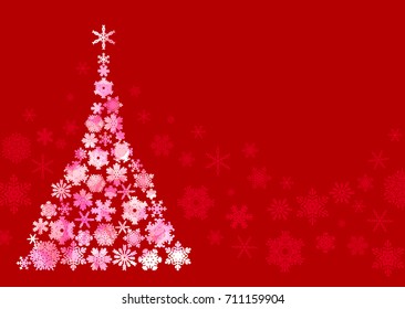 Christmas tree designed with snow crystal