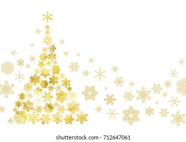 Christmas tree designed with snow crystal