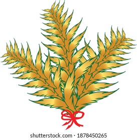 CHRISTMAS TREE DESIGN GOLDEN AND GREEN COLOR VECTOR