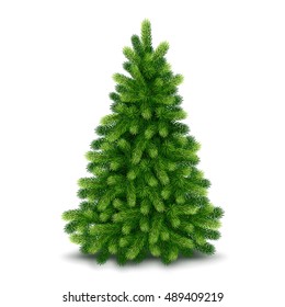 Christmas tree, detailed vector illustration