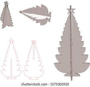 Christmas tree die cut template