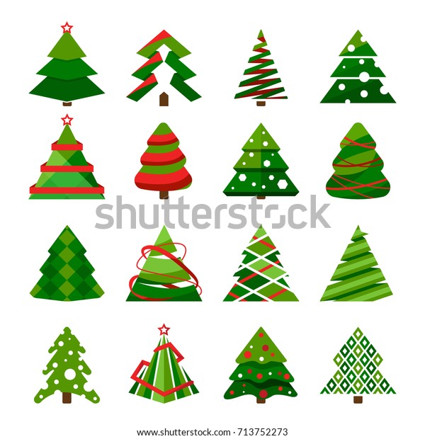 Immagini Stilizzate Natale.Immagine Vettoriale Stock 713752273 A Tema Albero Di Natale In Diversi Stili Royalty Free