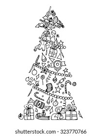 christmas tree doodle