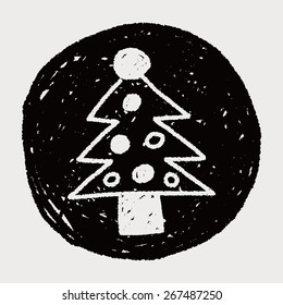 Christmas tree doodle drawing