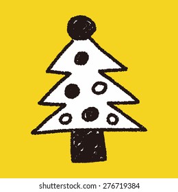 Christmas tree doodle drawing