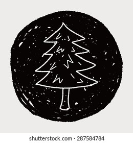 Christmas tree doodle drawing
