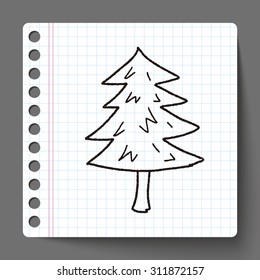 Christmas tree doodle drawing
