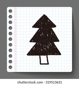 Christmas tree doodle drawing