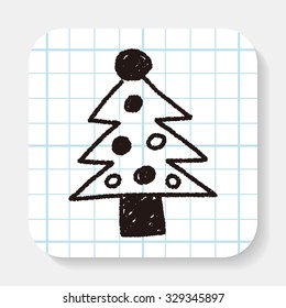 Christmas tree doodle drawing