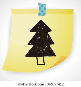 Christmas tree doodle drawing