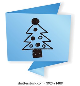 Christmas tree doodle drawing
