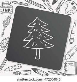 Christmas tree doodle drawing