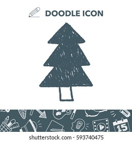 Christmas tree doodle drawing