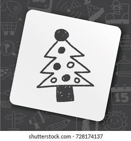 Christmas tree doodle drawing
