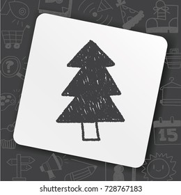 Christmas tree doodle drawing